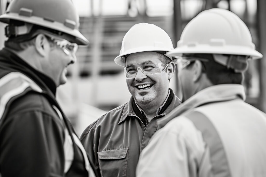 black-white-scene-showcasing-life-construction-workers-site